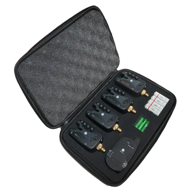 Black JZH-RF 998A 4+1 Great Feedback Wireless Waterproof Fishing Bite Alarm Set