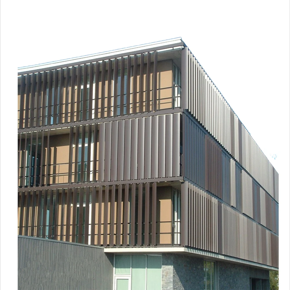 
customized motorized and fixed exterior aerofoil louver sun shading aluminium louver panel Sunshading Louver Sun shading 