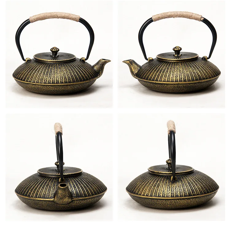 2024 new arrival Premium Enamel Interior Cast iron teapot Cast Iron Tea Pot With Stainless Steel Infuser