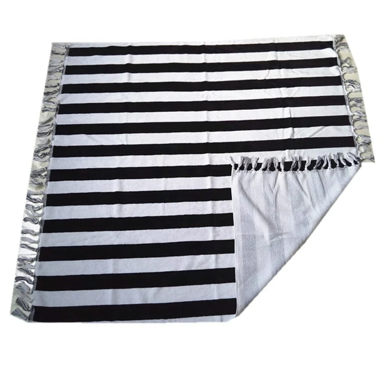 Custom Plained Square Adults Personalized Yarn Dyed Beach With Tassel