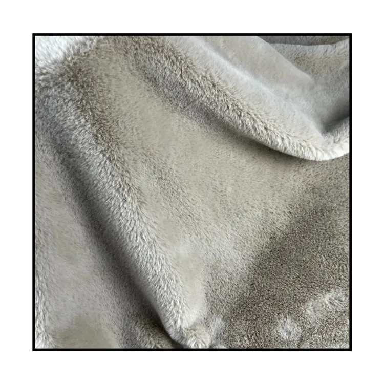 Hot sale new design faux rabbit fur plush fleece fabric for cloth