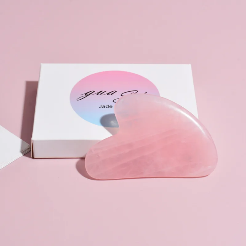 Natural 100% Handmade Gua Sha Scraping Massage Tools Rose Quartz Gua sha Board SPA Acupuncture