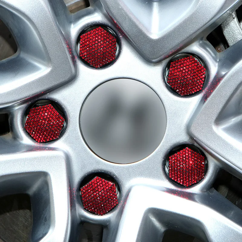 17/19/21mm Bling Fashion Crystal Diamond Rhinestone Decorative Auto Car Tire Hub Screw Bolt Anti-Rust Wheel Nut Caps Accessories