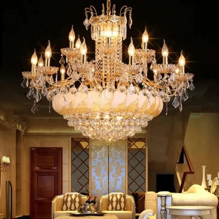 Custom European Retro Hotel K9 Crystal Large Chandelier With Low Price
