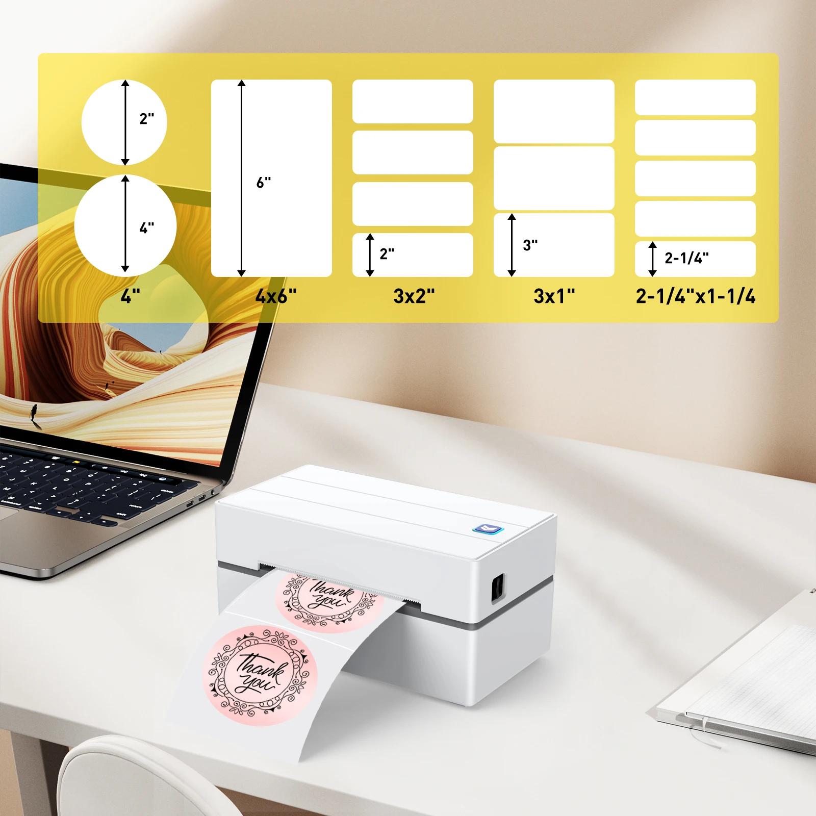 Uyin Y810  factory price 110mm FBA shipping label printer 4inch 4x6 Barcode Waybill Bluetooth Printer for express industry