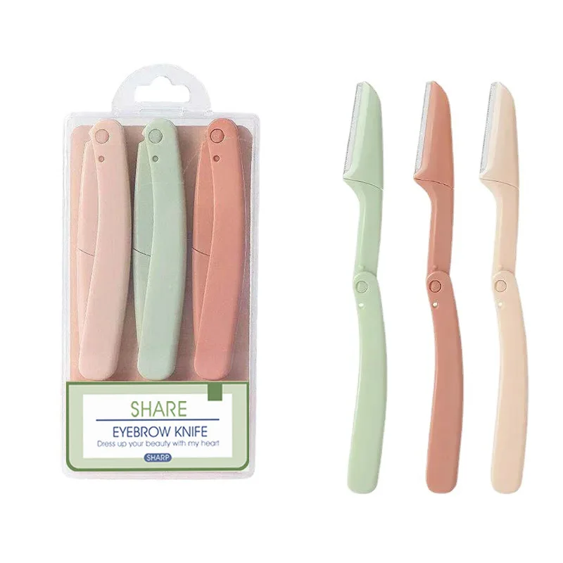 Face Shavers Trimmer Eyebrow Razor Blade Shaping Eyebrow Knife for Trimming Plastic Stainless Steel
