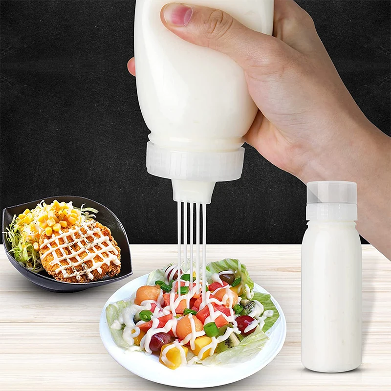 plastic sauce dispenser Squeeze Bottles for Sauces Salad Dressing Container Ketchup Bottles Squeeze Syrup Dispenser