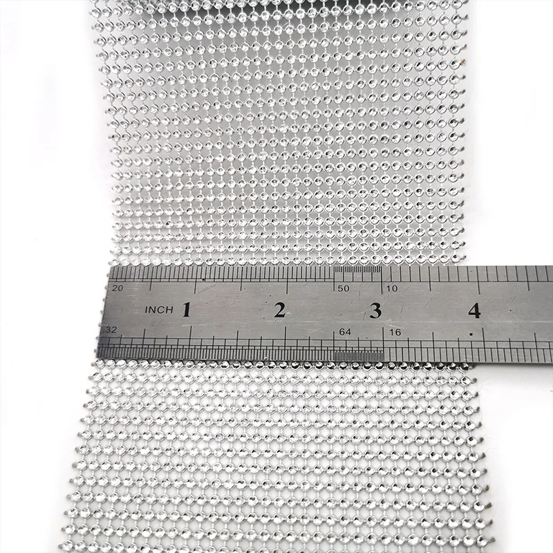 factory price silver rhinestone trim 10 yard wedding trimming diamond mesh wrap roll ribbon for floral garden decoration
