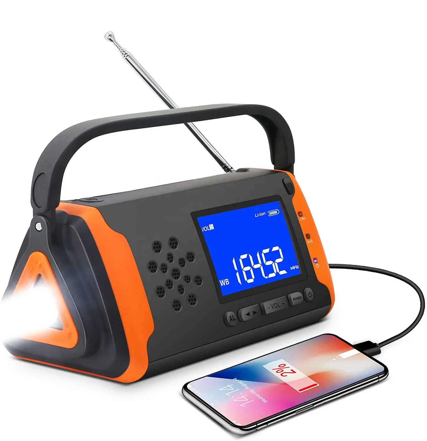 Multifunctional Am Fm Noaa Hand Crank Radio with Led Display