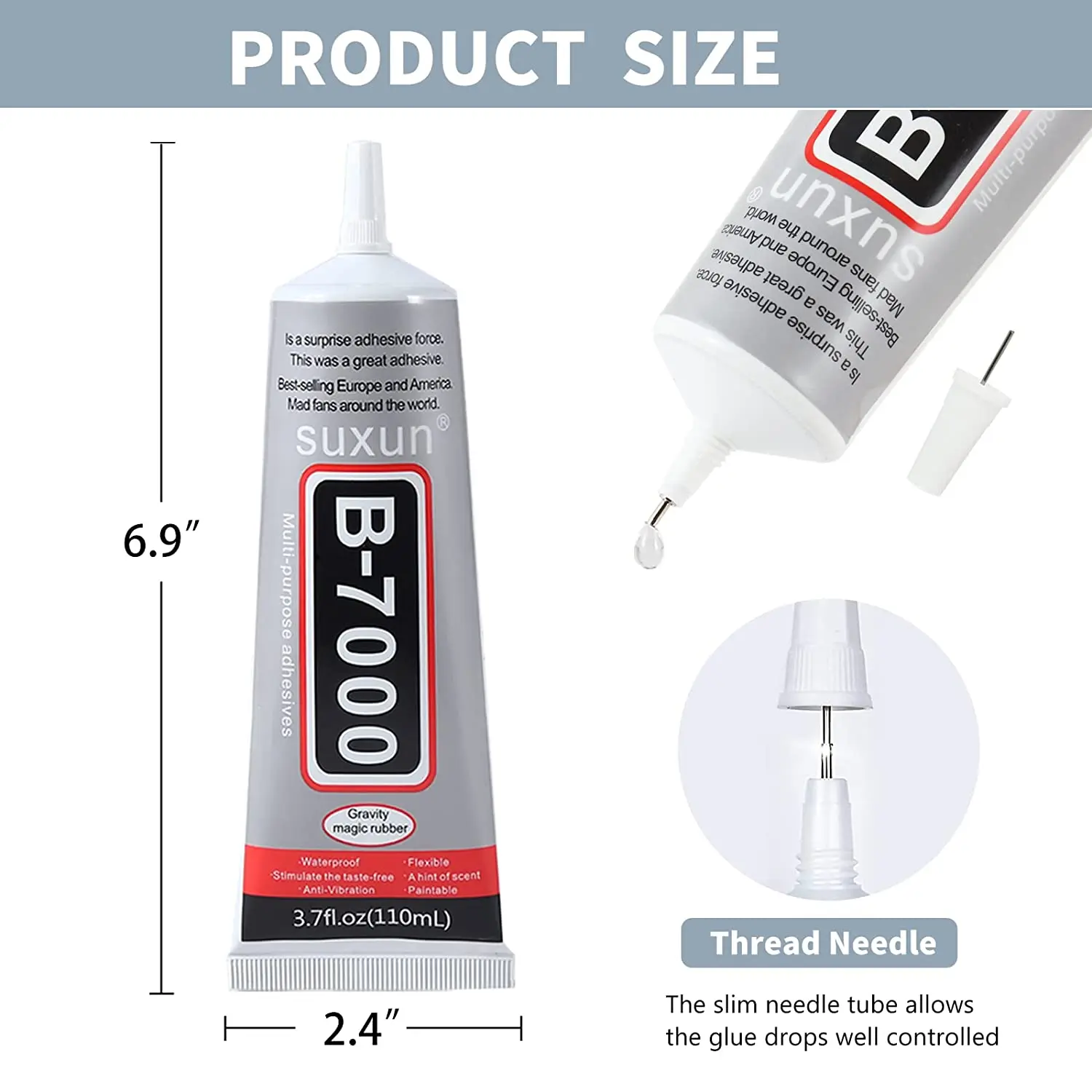 Multipurpose B7000 Medium Adhesives Transparent black Liquid Glue 3ml 9ml 15ml 50ml 110ml for DIY and mobile phone  repair