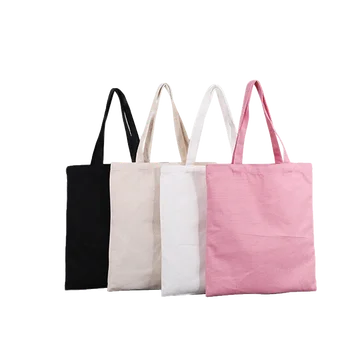 Heavy Duty Black Wholesale Cotton Canvas Heavy Thick Tote Bag For Shopping Tote Beige Large Canvas Grocery Bags For Daily Use