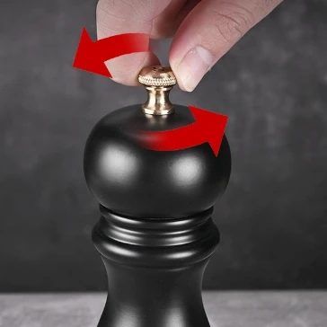 Wholesale price 8-inch black PU paint pepper grinder kitchen household rose salt pepper black pepper mill seasoning bottle