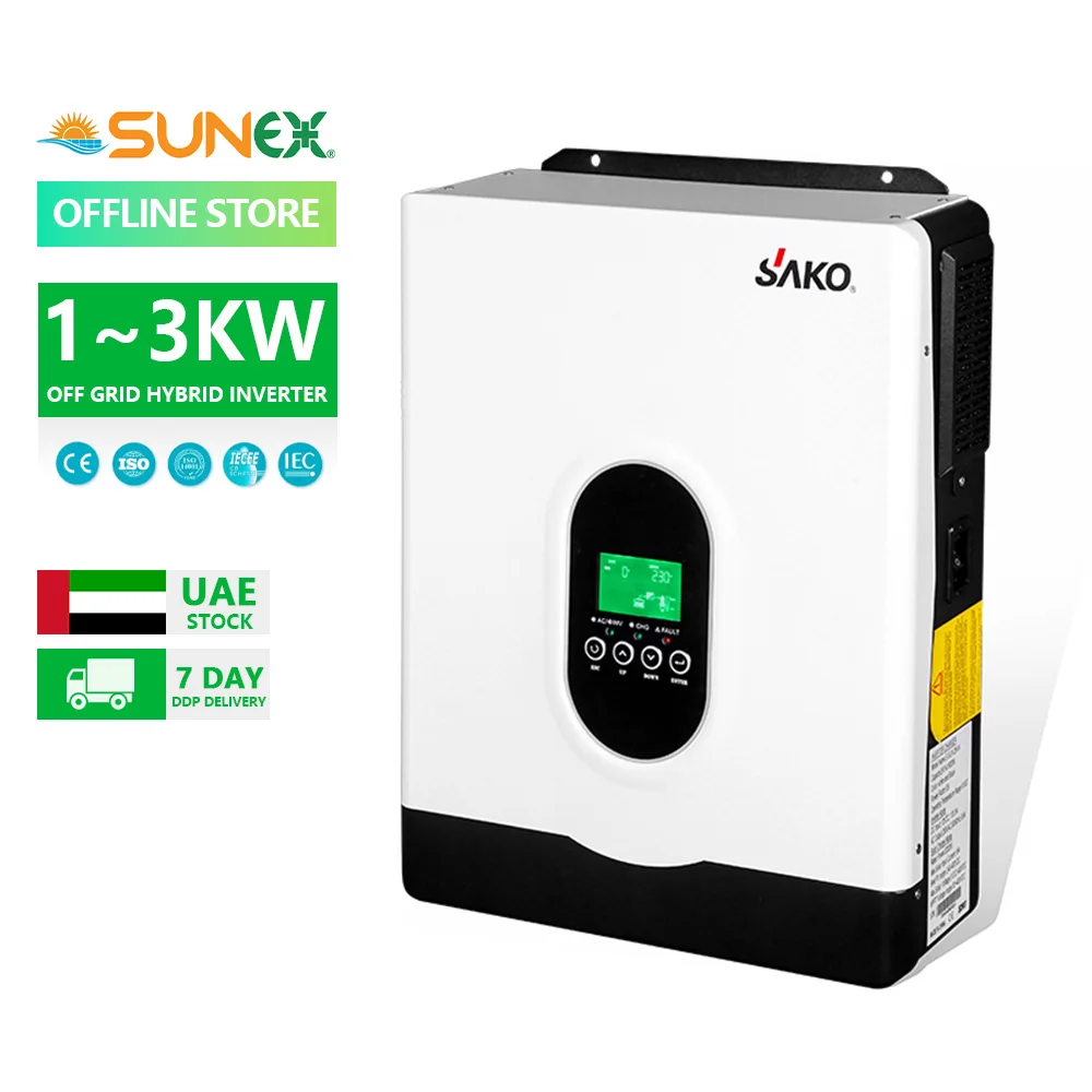 UAE Solar Inverter Dealers SAKO Solar Inverter 1.2kw 1.6kw 2.7kw MPPT Off Grid Hybrid Solar Inverter