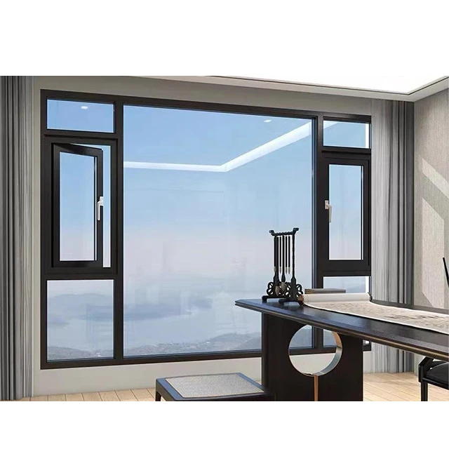 Broken bridge aluminum windows aluminum alloy doors and windows floating customized plywood glass casement windows