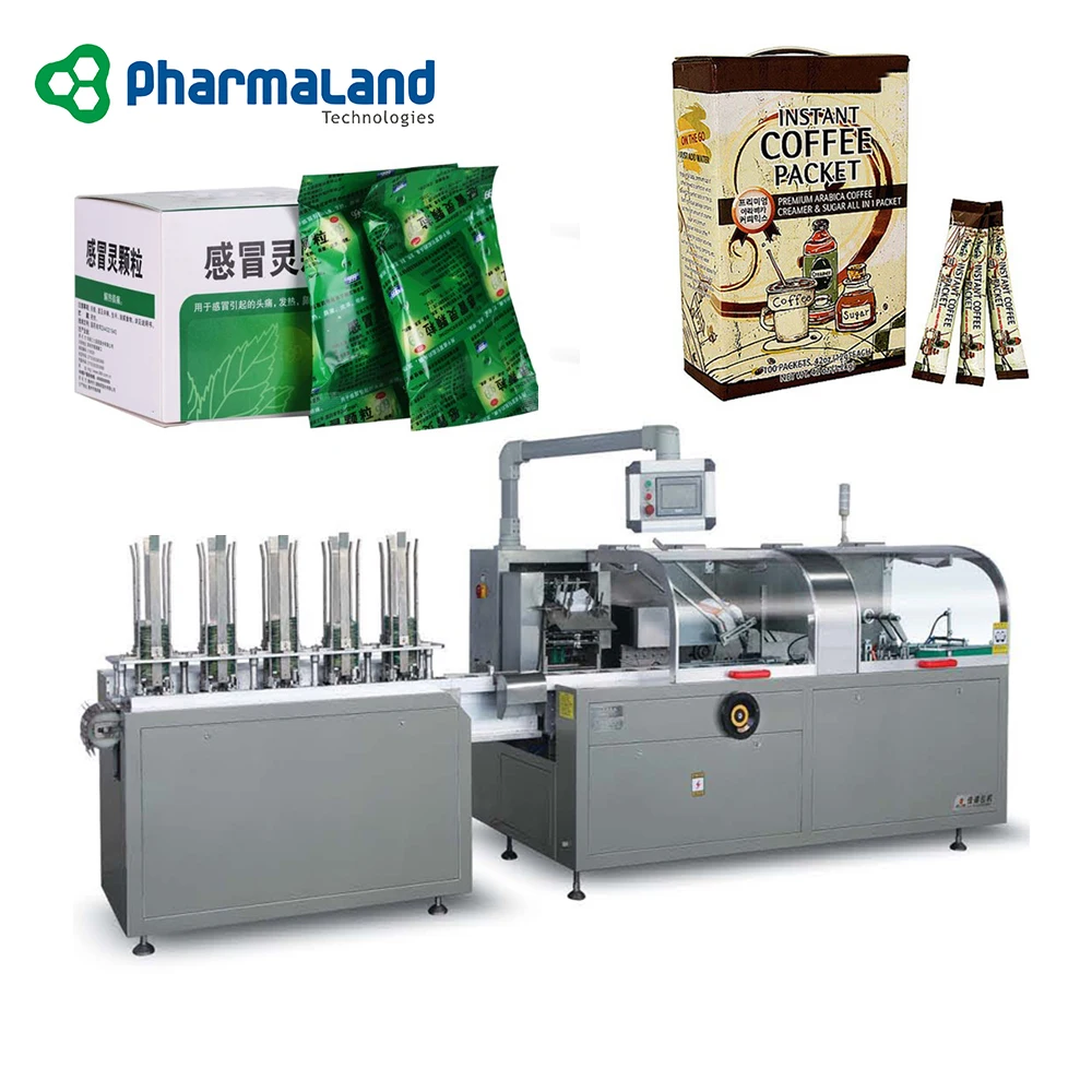 PJDZ-100D China Manufacturer Customized Cartoning Machine for Sachet Coffer Stick Conveyor Belt Carton Packing Machine