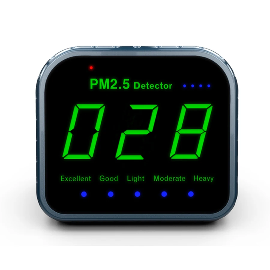 High sensitivity desktop PM2.5 air quality monitor detector instrument indoor outdoor temperature and humidity sensor