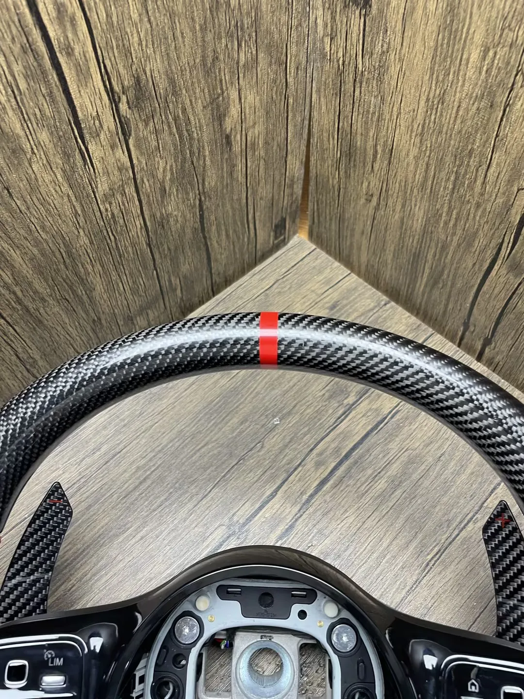 Forged carbon fiber steering wheel customized to fit Mercedes-Benz AMG car steering wheel