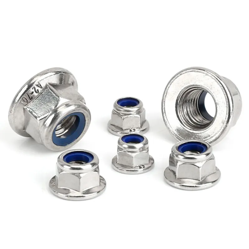 DIN6926  Stainless steel hexagon Flange wheel nut  insert  lock nut
