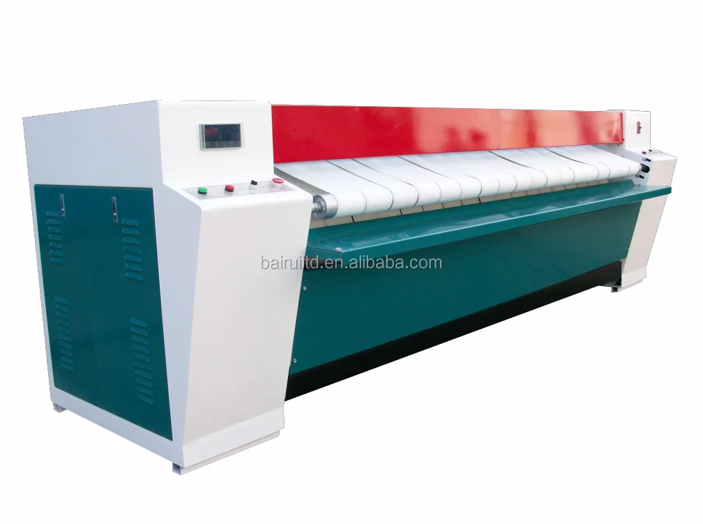 Ironer dryer with feeder and folder for laundry shop