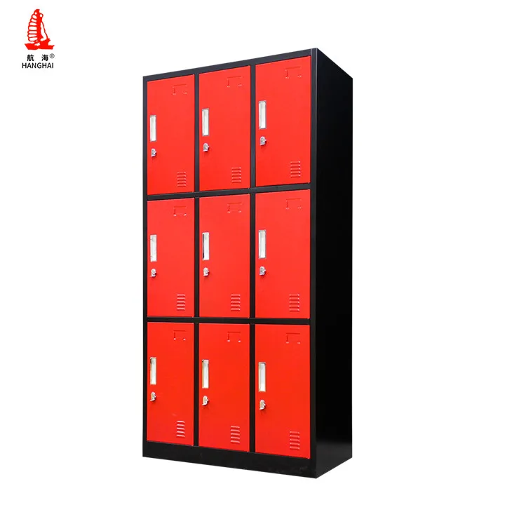 9 Door Metal Storage Locker Cabinet KD steel gym changing room steel locker for sale