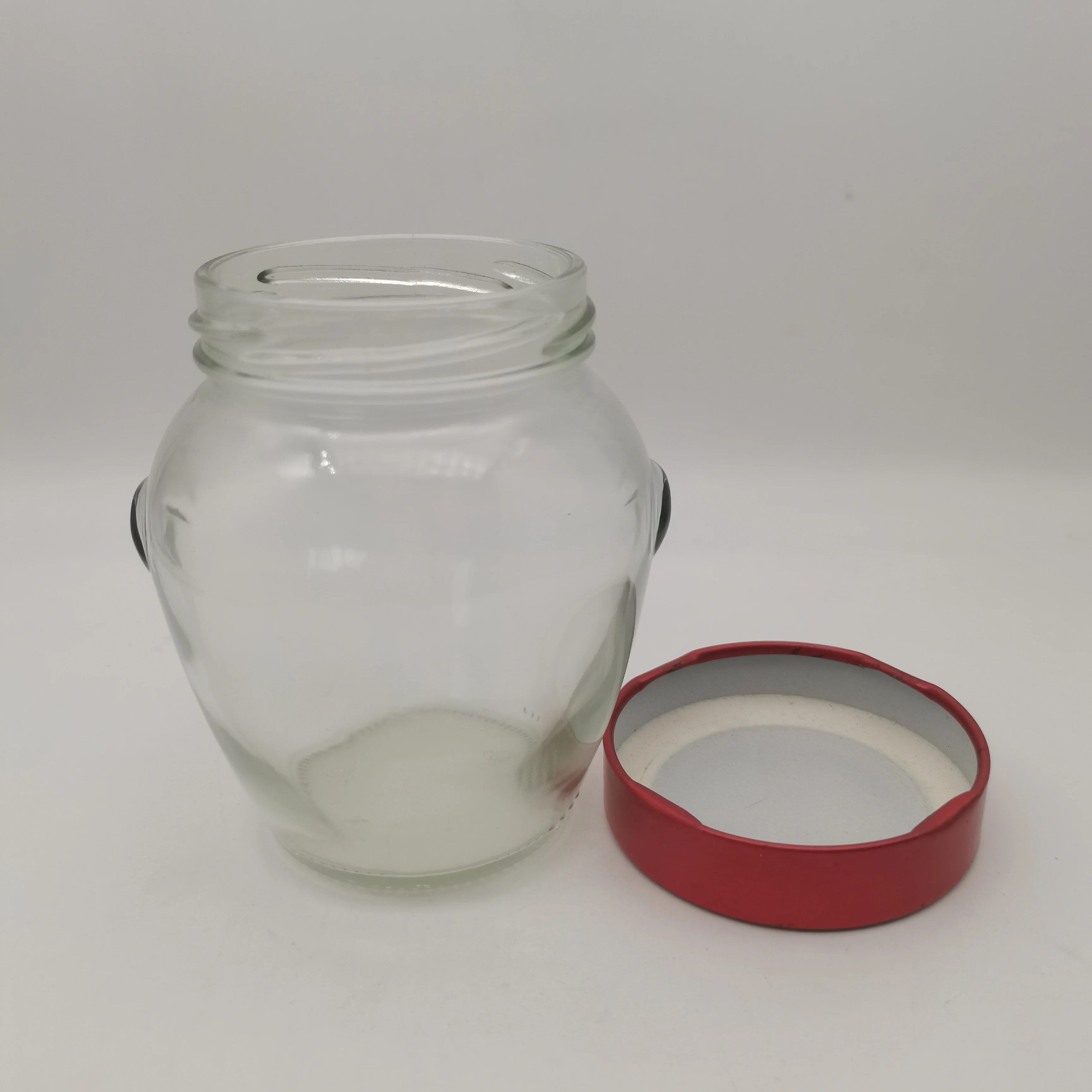 Wholesale double ear pickles glass bottle iron lid 280ml jar food grade high temperature resistant rice wine sauce bottle