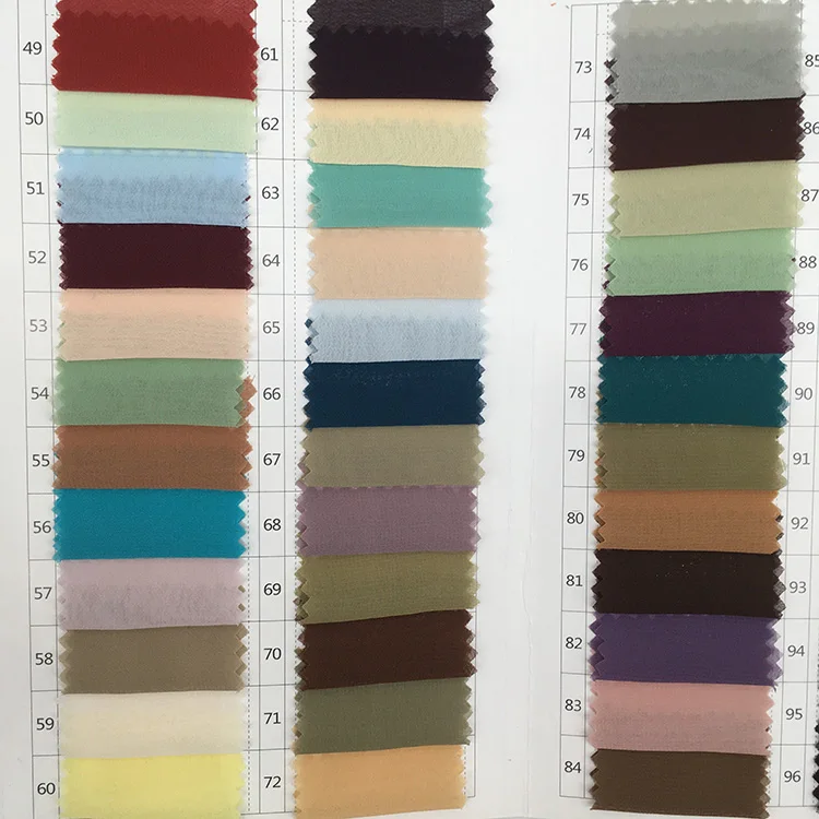 New Style Polyester Plain Dyed Cheap Pure 100D Flat Georgette Silk Chiffon Fabric