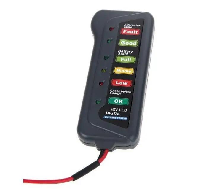 12V Car Battery Tester Vehicle Alternator Test 12 Volt Battery Check Diagnostic Tool for Automobile and Motorcycle