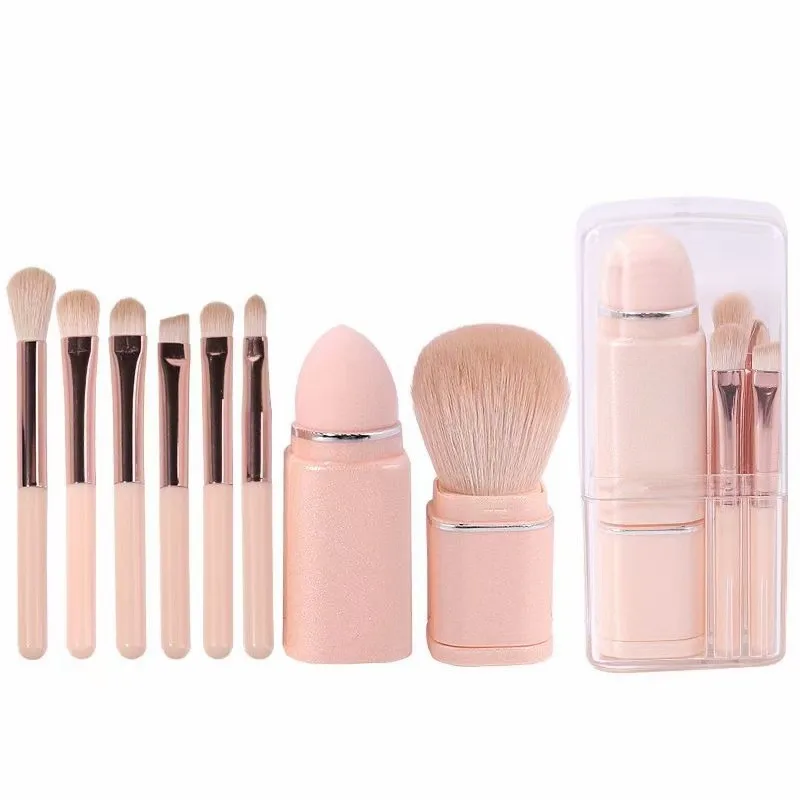 Custom Logo 8 In 1 Makeup Foundation Brush Set Wooden Brushes Makeup Set Brochas De Maquillaje Make Up Brush Set