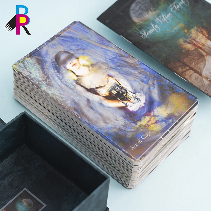 Custom Full Colors Printing Card Manufacture Holographic Cartas de Tarot Classic 78 Tarot Cards Decks With Magnetic Box