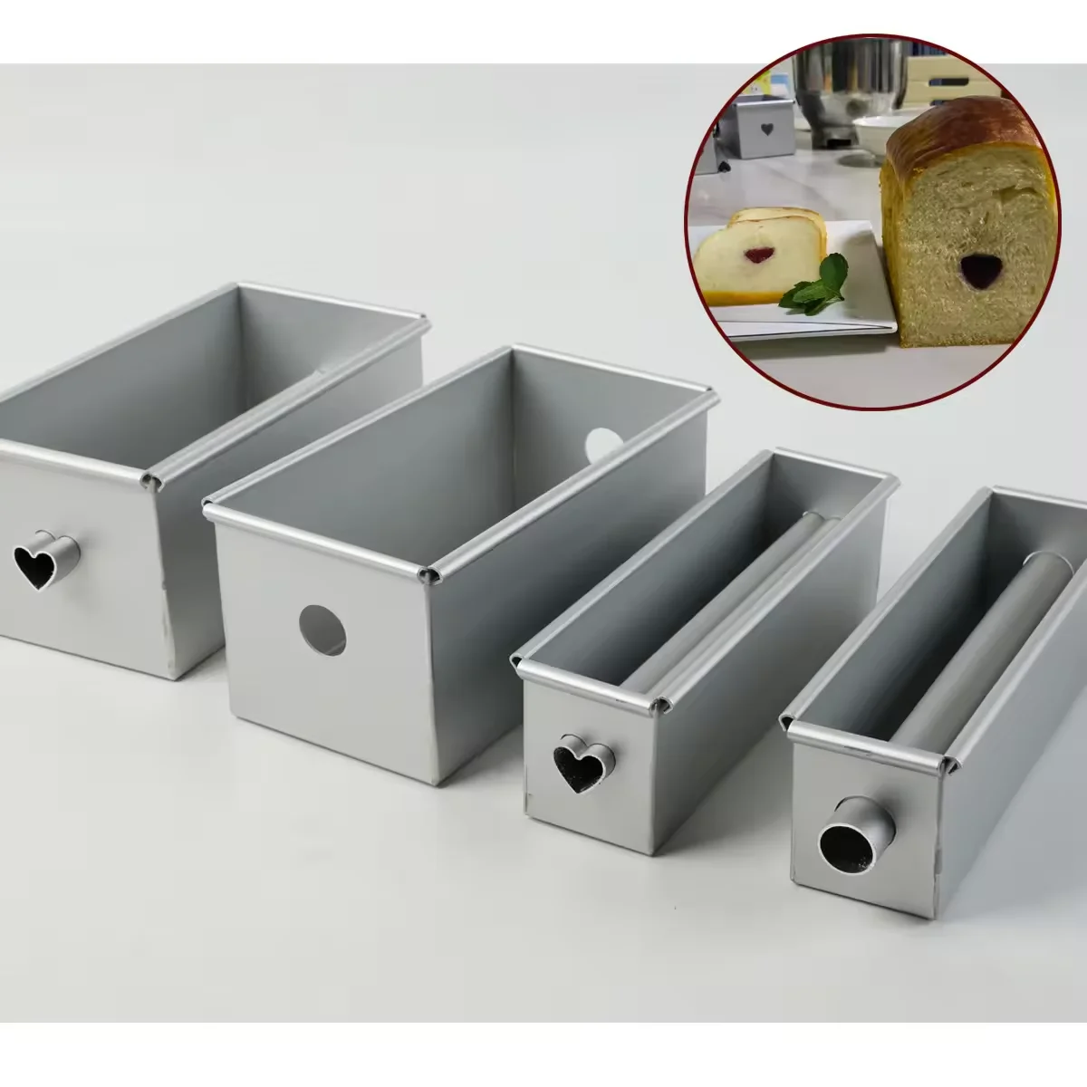 100g Aluminum Cookware Bakeware for Home Kitchen Bread Loaf Baking Pan Hollow Middle Sandwich Toast Bakery Baking Dishes Pans