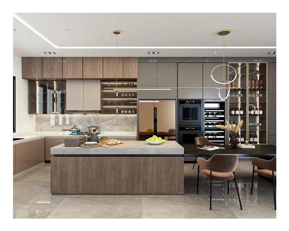 Modern Designs High End Affordable Custom Furniture Used Small Full White L Shaped Melamine Kitchen Cabinet