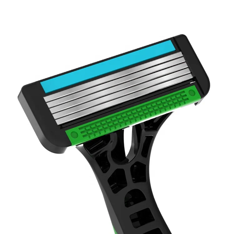 High Quality OEM Stainless Steel Five Blade Rubber Handle Disposable Shaving Razor