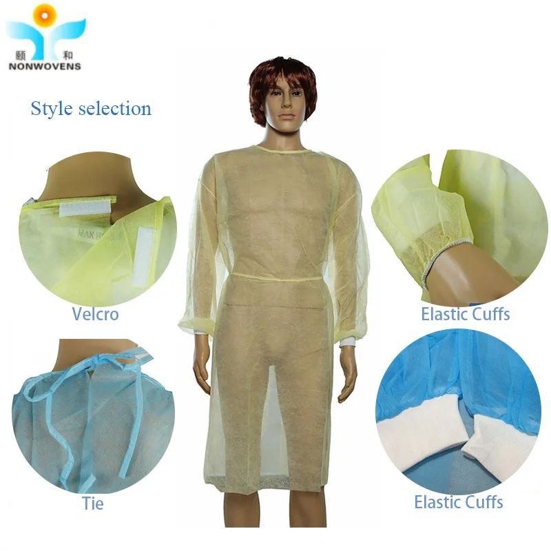 Yihe Disposable Colorful Lab Coat PP SMS Non-woven Material Uniform Protective Coverall Anti-static