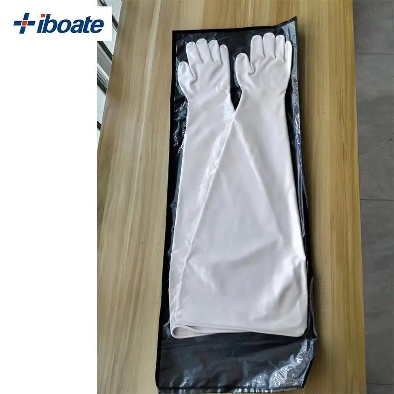 Heavy Isolator Box Gloves Long Sleeves Dry Box Gloves Wide Cuff Wear Resistant Chemical-Resistant EPDM Safety Gloves