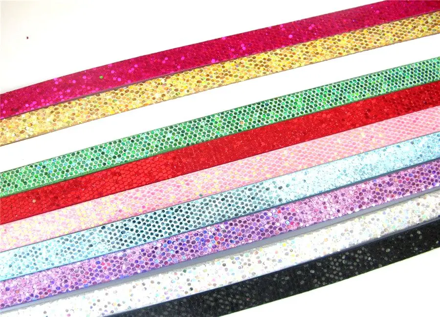 Be in stock factory price DIY Accessories 1m length 8mm and 10mm Strips Copy leather Belt Fit slide letter Charms