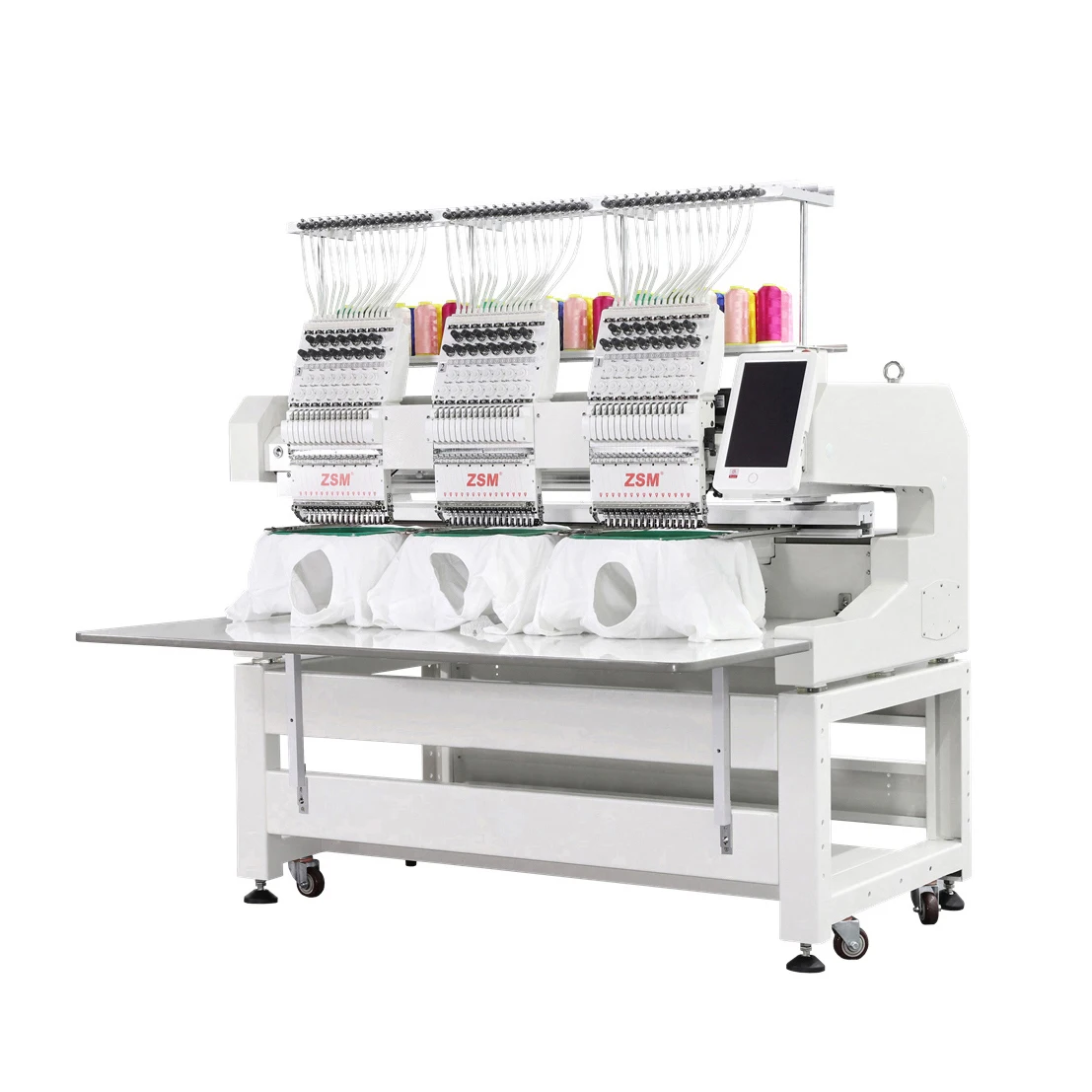 New Design Three Heads Embroidery Machine Commercial T-shirt Embroidery Sewing Machine Computer Embroidery Machine