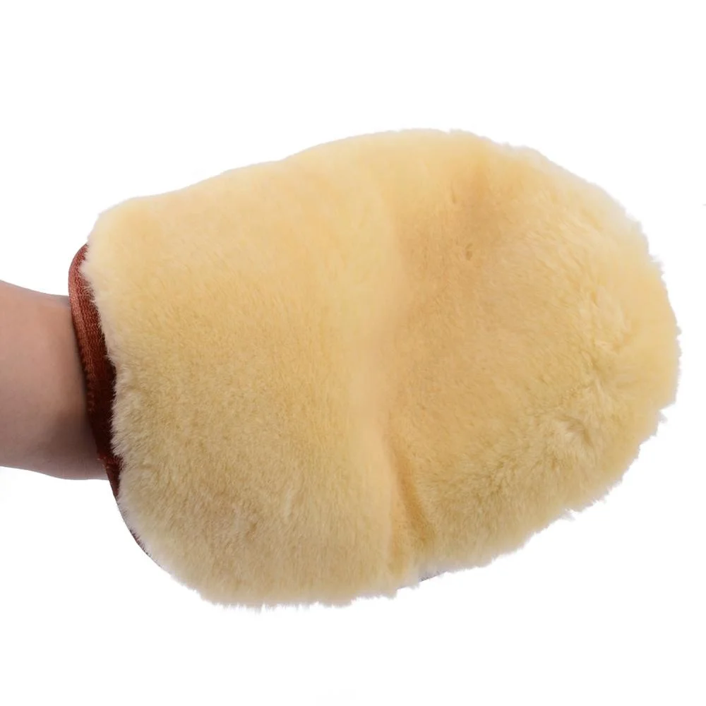 
Factory Wholesale Sheepskin Wool Car Wash Mitt Car Wash Glove Cleaning Mitt 