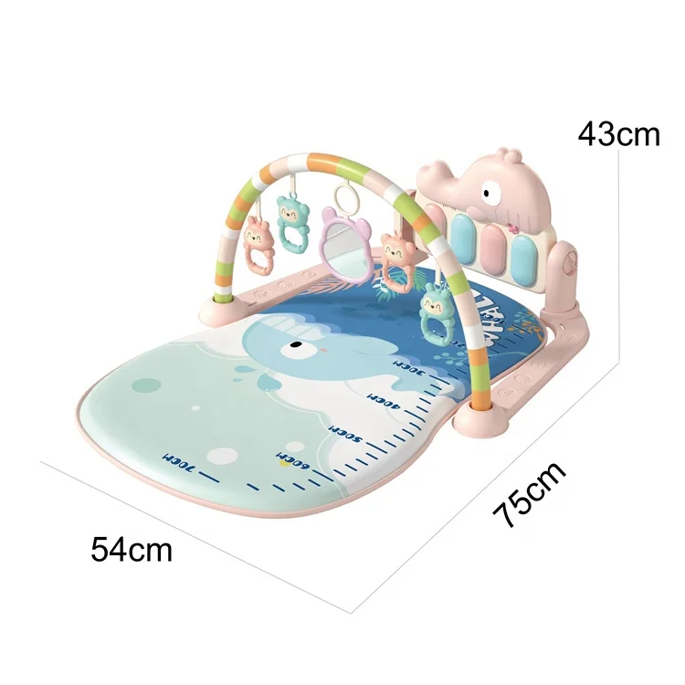 Baby Fitness Piano gym Mat with Music Lighting Carton Design Keyboard Play Piano Mat for Toddlers