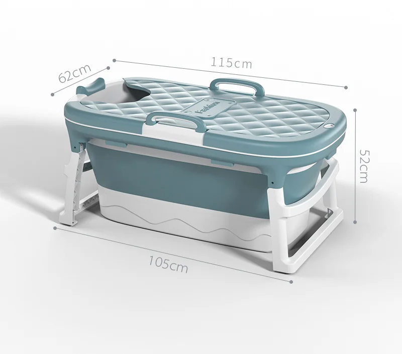 Small Bath Tub Portable Foldable Bathtub Baby without Massage Wheel for Kids Adult 1.15CM General Bath Barrel PP TPE Plastic