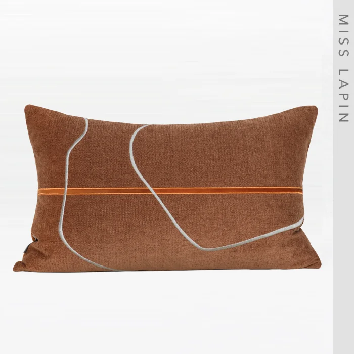 MISS LAPIN Decorative Pillow Throw Pillow Cover Sublimation Weave Line Embroidered Cushion Cover 30x50cm