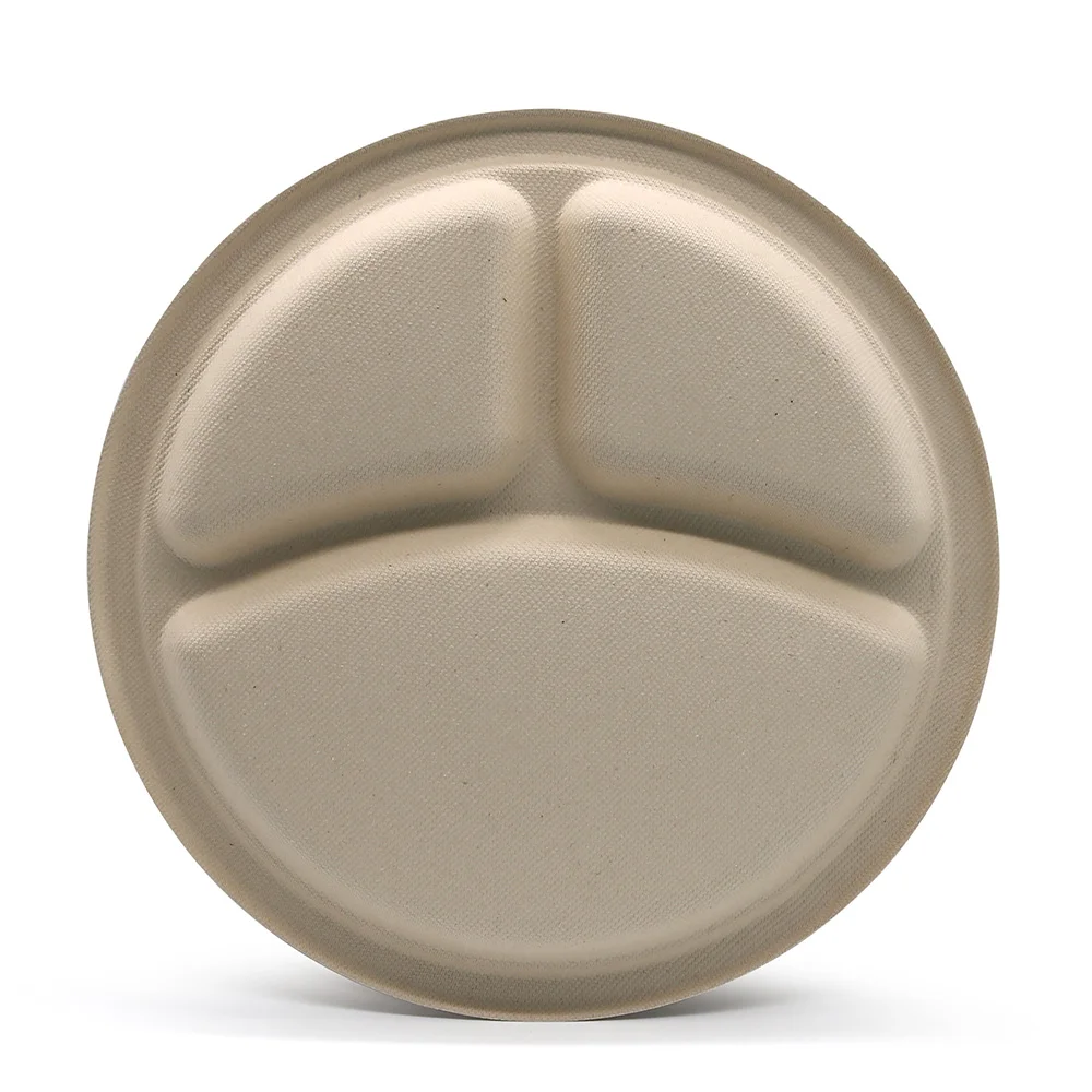 LuzhouPack food safety disposable 100% biodegradable paper plates ultra light plates bamboo disposaible plates