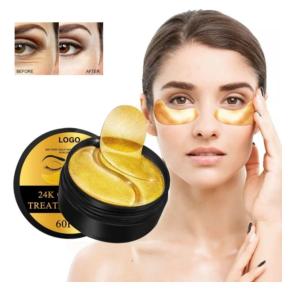Factory Price Wholesale Collagen Eye Patch Sheet Crystal Sleeping Eye Mask Anti Wrinkle Anti Aging 24k Gold Eye Treatment Mask