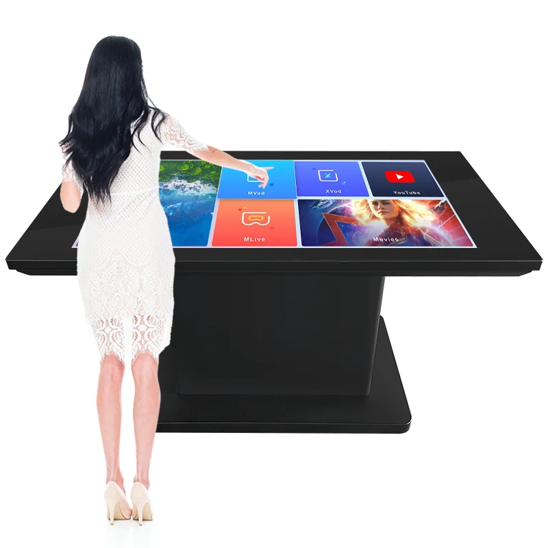 22 to 110inch optional interactive touch smart table from china for restaurant