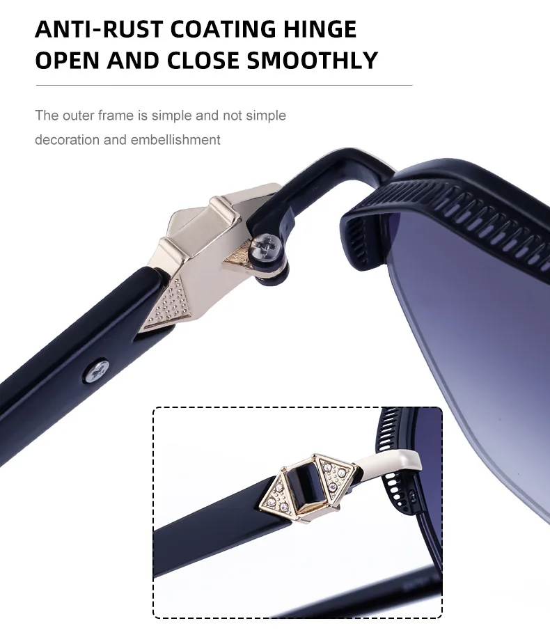 Luxury Brand Wood Grain shades Retro square metal frame men driving sun glasses shades wholesale customized sunglasses