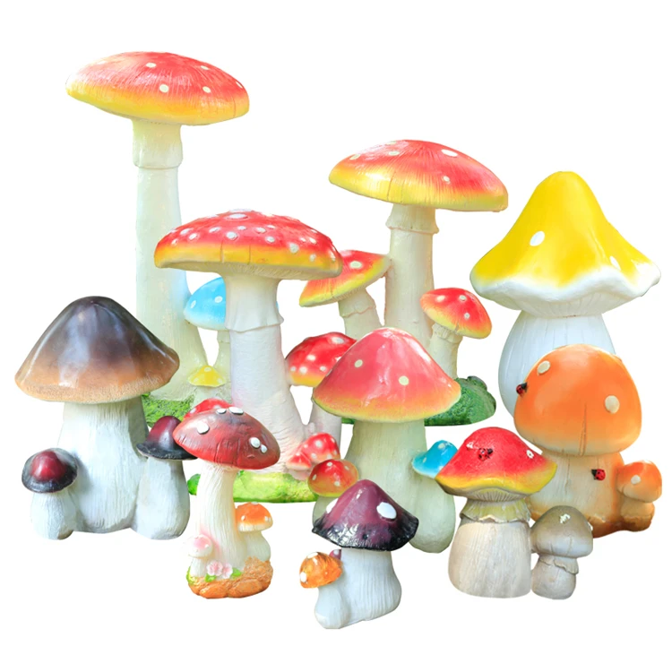 Outdoor garden simulation plant mushroom FRP resin sculpture