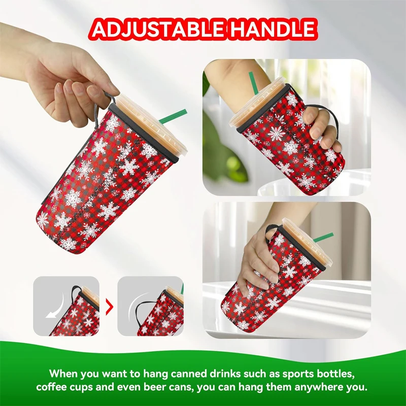 Custom Halloween Christmas Insulated Neoprene Cup Sleeve Reusable Iced Coffee Cup Sleeve