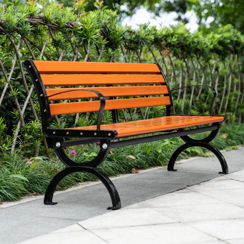 Park chair outdoor square solid wood chair leisure outdoor chair