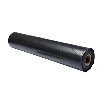 Black Plastic Builders Film 200 Um  Polythene Plastic Construction Film 10 X 100 Construction Recycled LDPE Plastic film