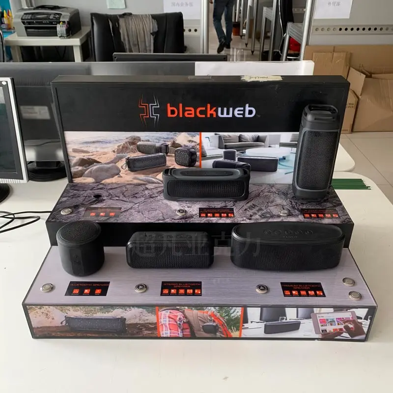 Customizable Supermarket shelf Hot plastic Audio Merchandise Product Displays Music Speaker Accessories Acrylic Retail Displays