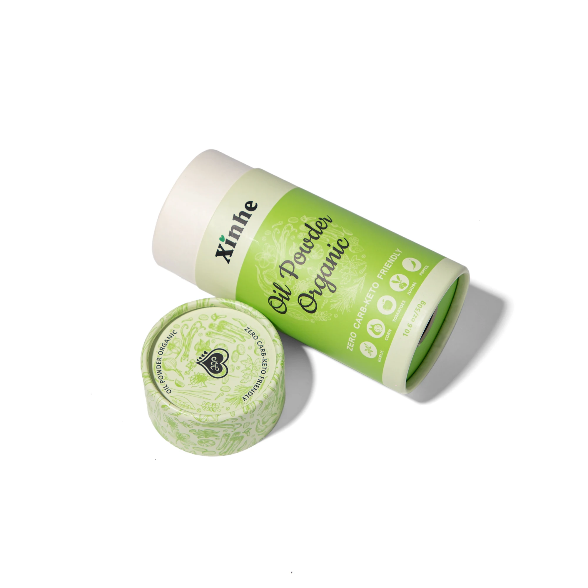 Custom Logo Eco Friendly Shaker Container Food Packaging Paper Tube Round Sifter Containers For Spices Salt Packaging